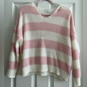 Pink and White Striped Sweater
